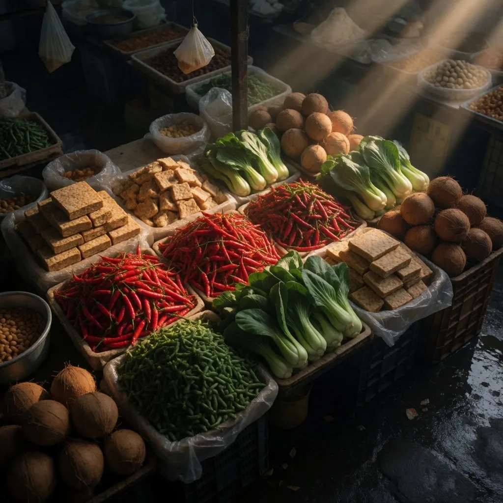 Grosuplje market produce stall