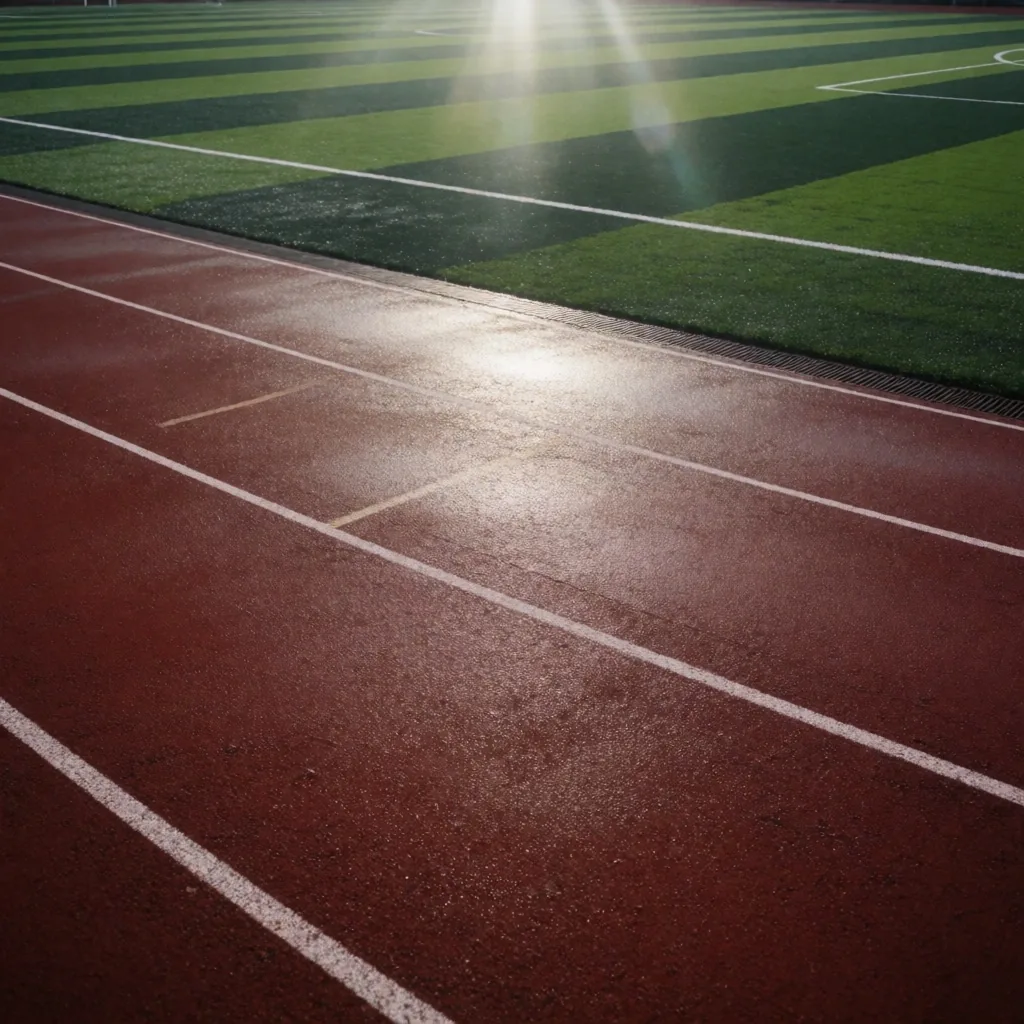 Grosuplje sports field in humid midday heat